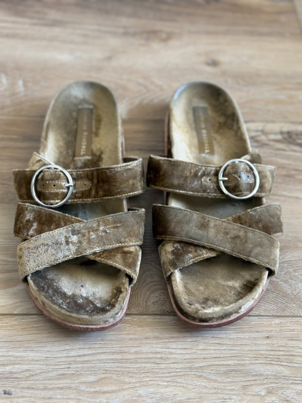 Loeffler Randall Velvet Slides Sz 9.5